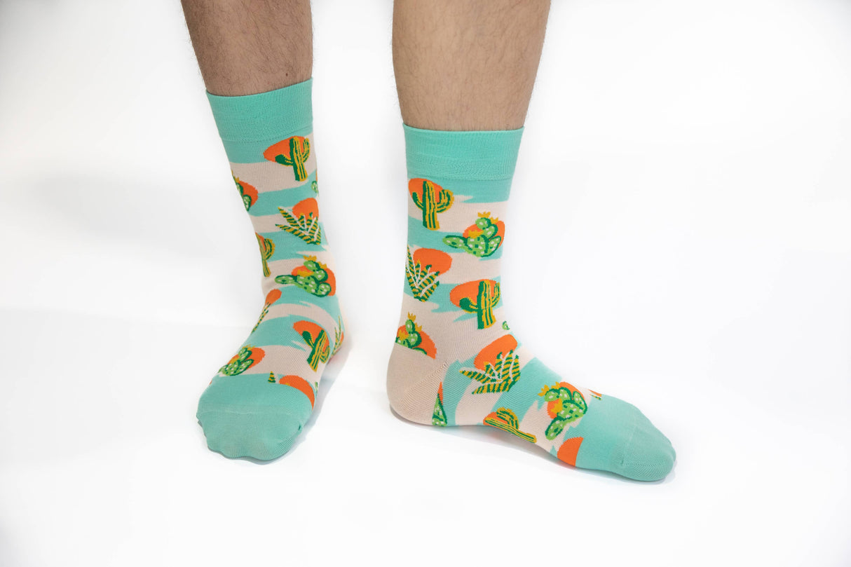 Cactus Sunset Men's Crew Socks