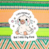 Funny Duck Goose Mental Health Waterproof Vinyl Sticker