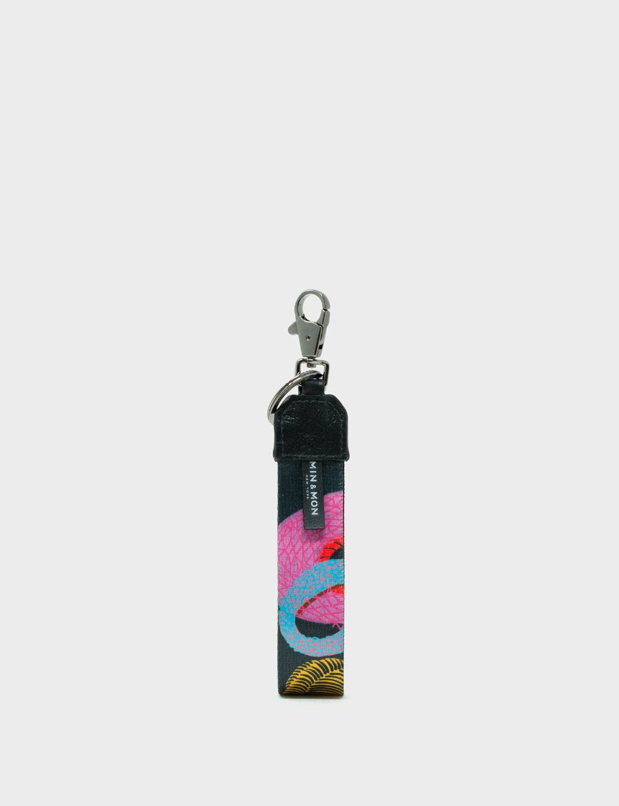 Black Nylon Keychain - Tangle Rumble Print