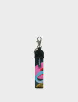 Black Nylon Keychain - Tangle Rumble Print