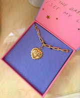 Soft Heart Chain Necklace: Silver / Large