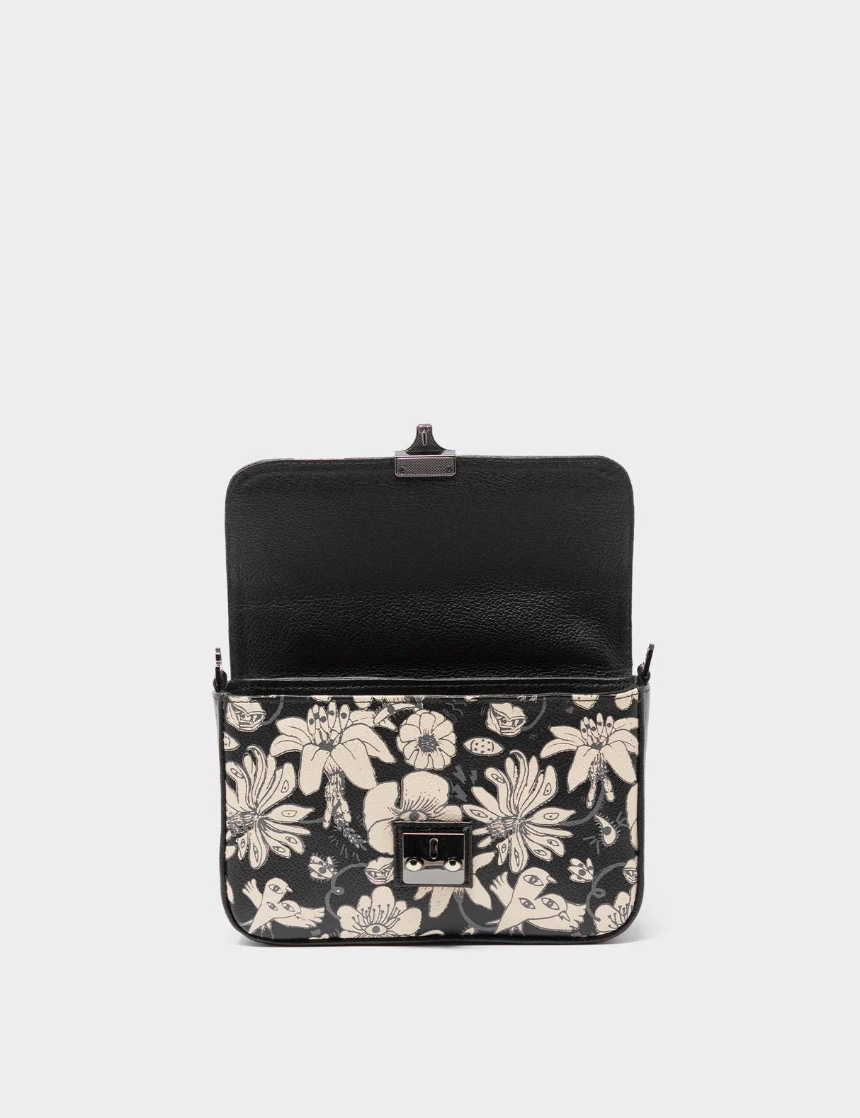 Amantis Black Leather Crossbody Mini Handbag - Tiger and Snake Design