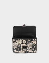 Amantis Black Leather Crossbody Mini Handbag - Tiger and Snake Design