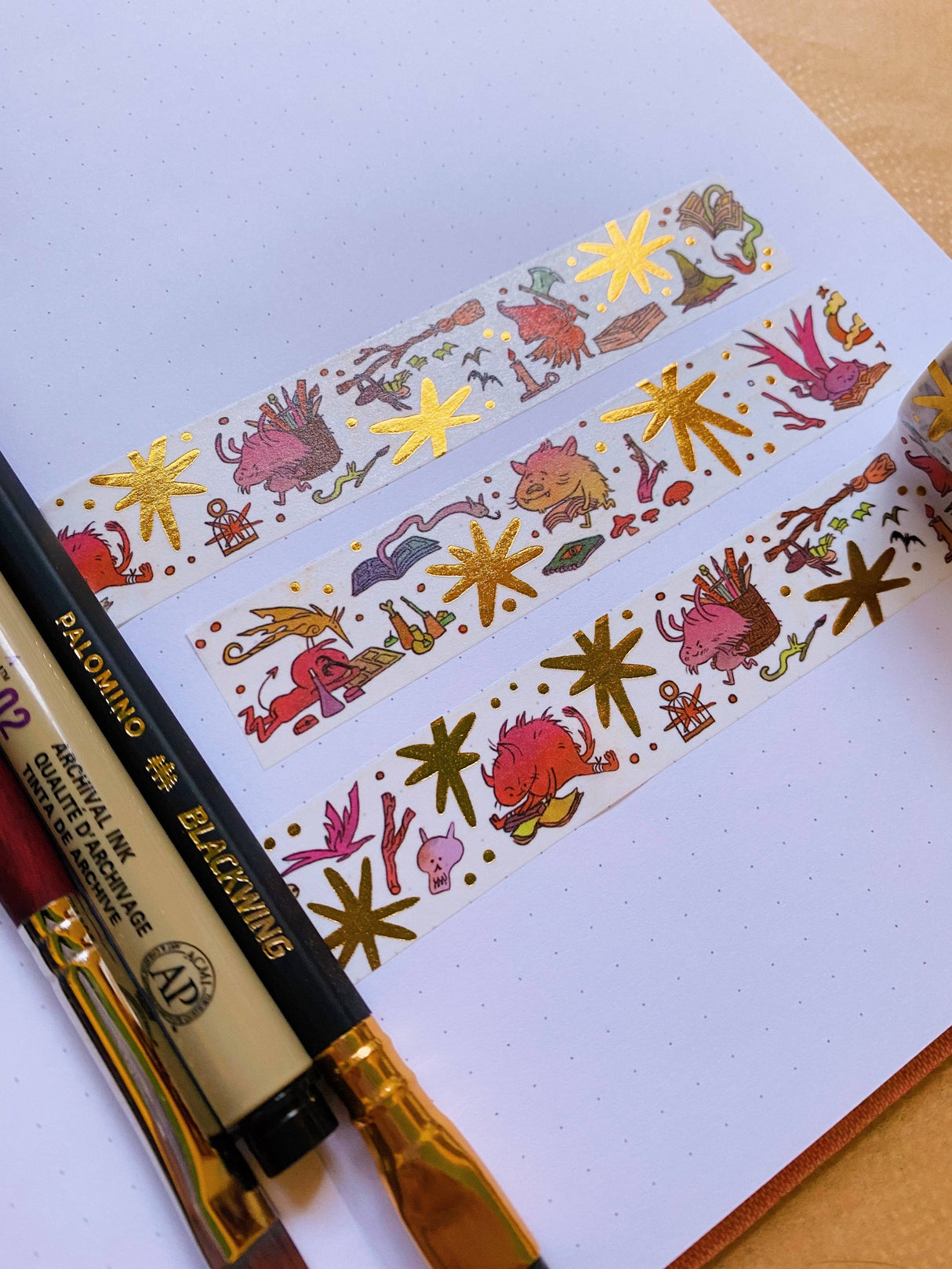 Comic Fiends Gold Foil Washi Tape