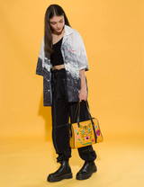 Esther Golden Glow Satchel Bag - Happy Tiger Embroidery