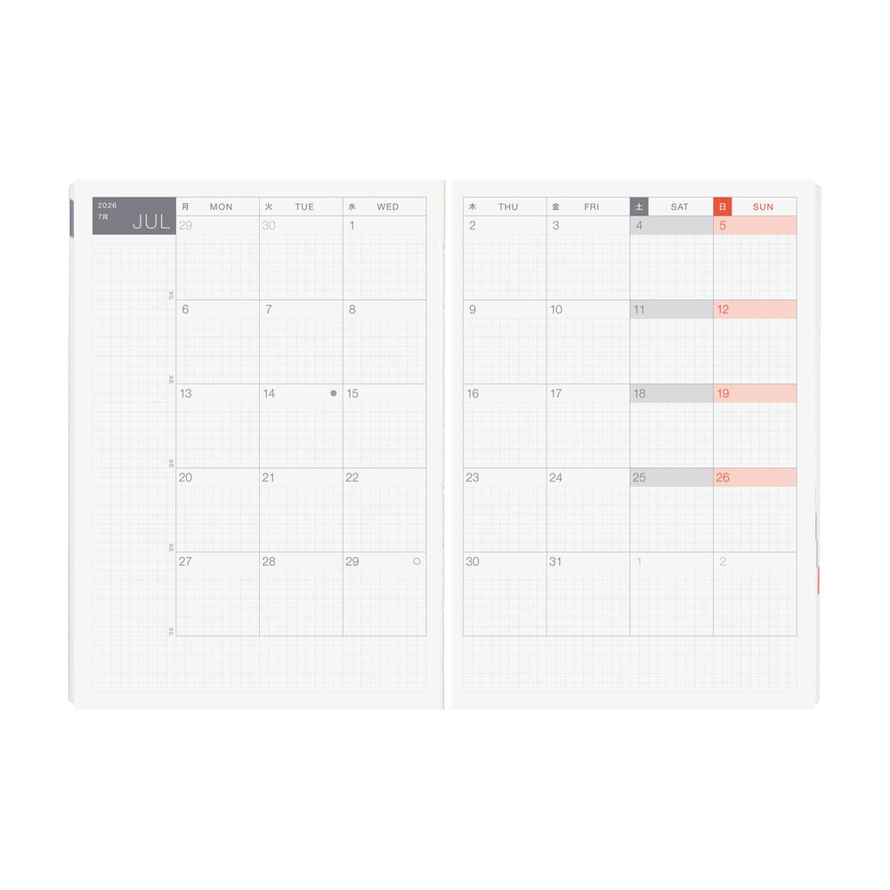 Hobonichi Techo 2026 HON : Paper Series: Black Gingham