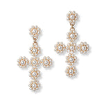 Pearl Cross Dangle Earring