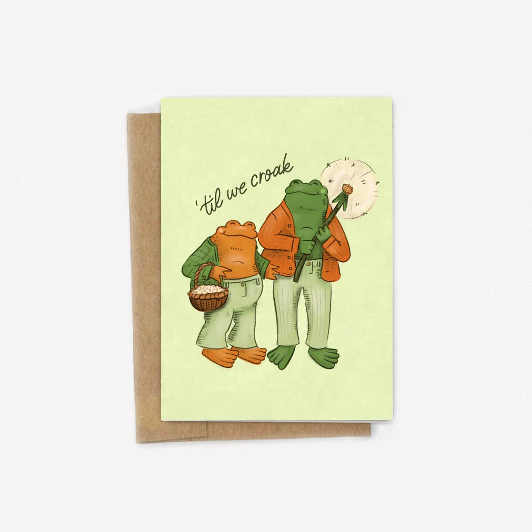 Til We Croak Frog & Toad Inspired Love Card