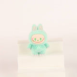Flocked Mini Labubu Figurines Colorful Gradient Desk Toys