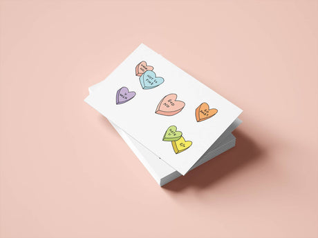 Ew Candy Hearts Card