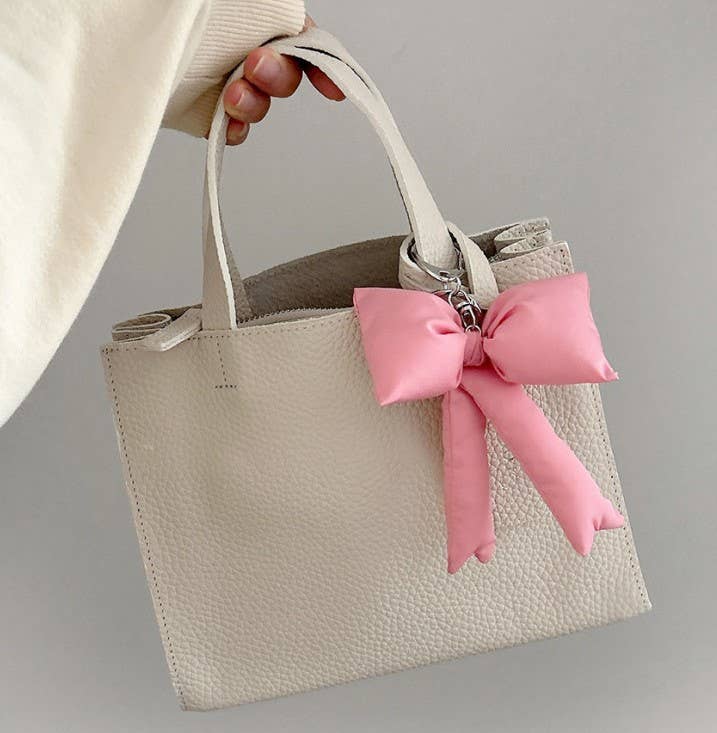 Puffy Bow Bag Charm or Keychain