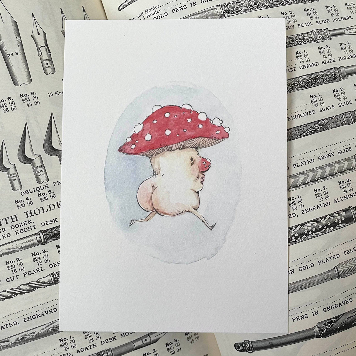 Mr Mushybum - 5x7" Mushroom Print