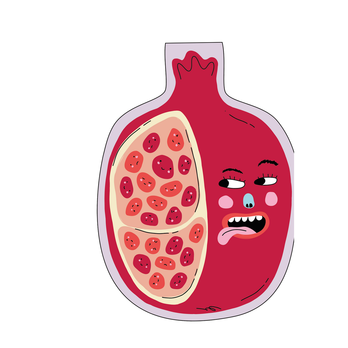 Hey Pomegranate! Die Cut Greeting Card