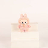 Flocked Mini Labubu Figurines Colorful Gradient Desk Toys