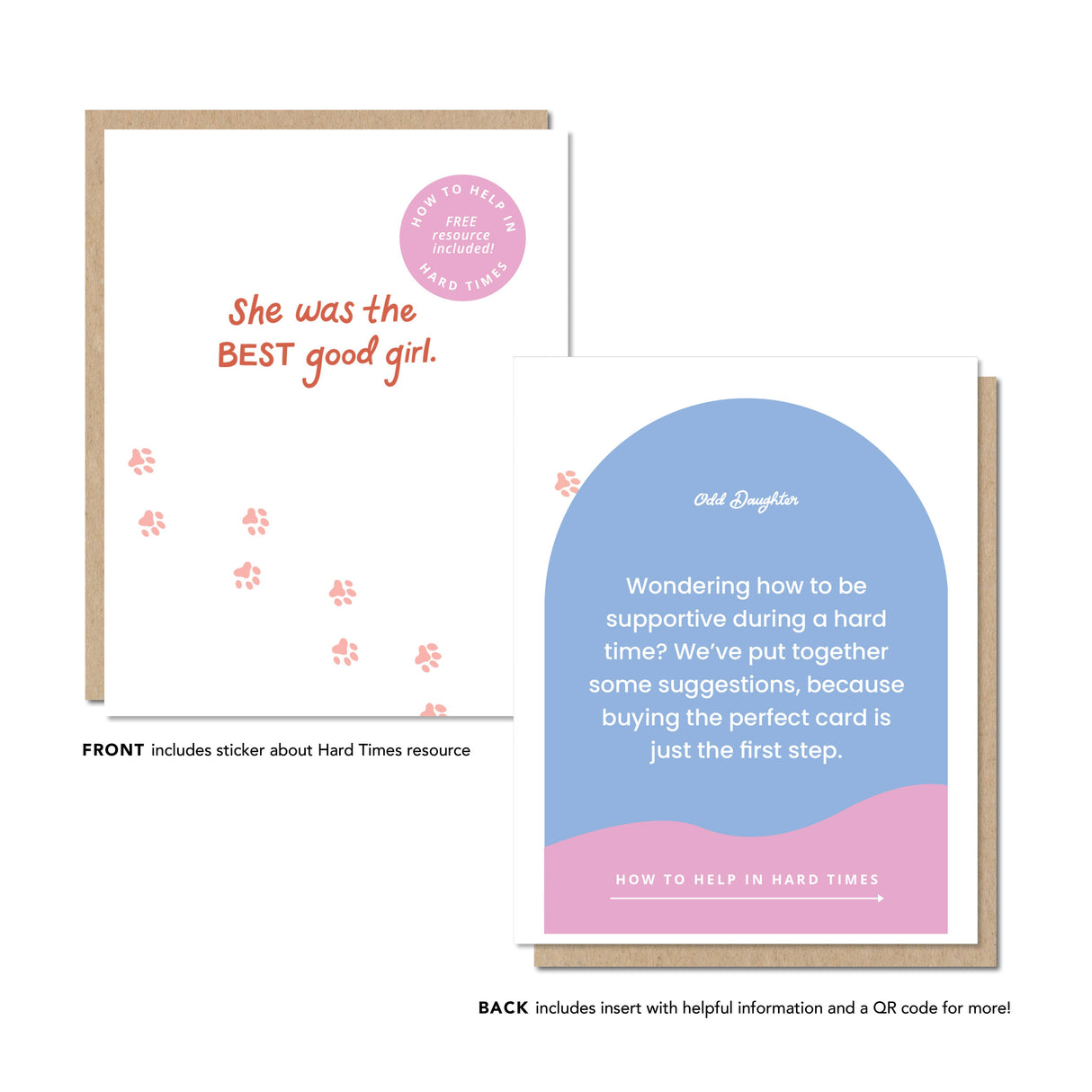 Best Good Girl  - Pet Loss Hard Times Sympathy Card