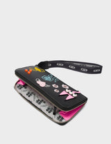 Francis Black Leather Wallet - Urban Doodles Applique