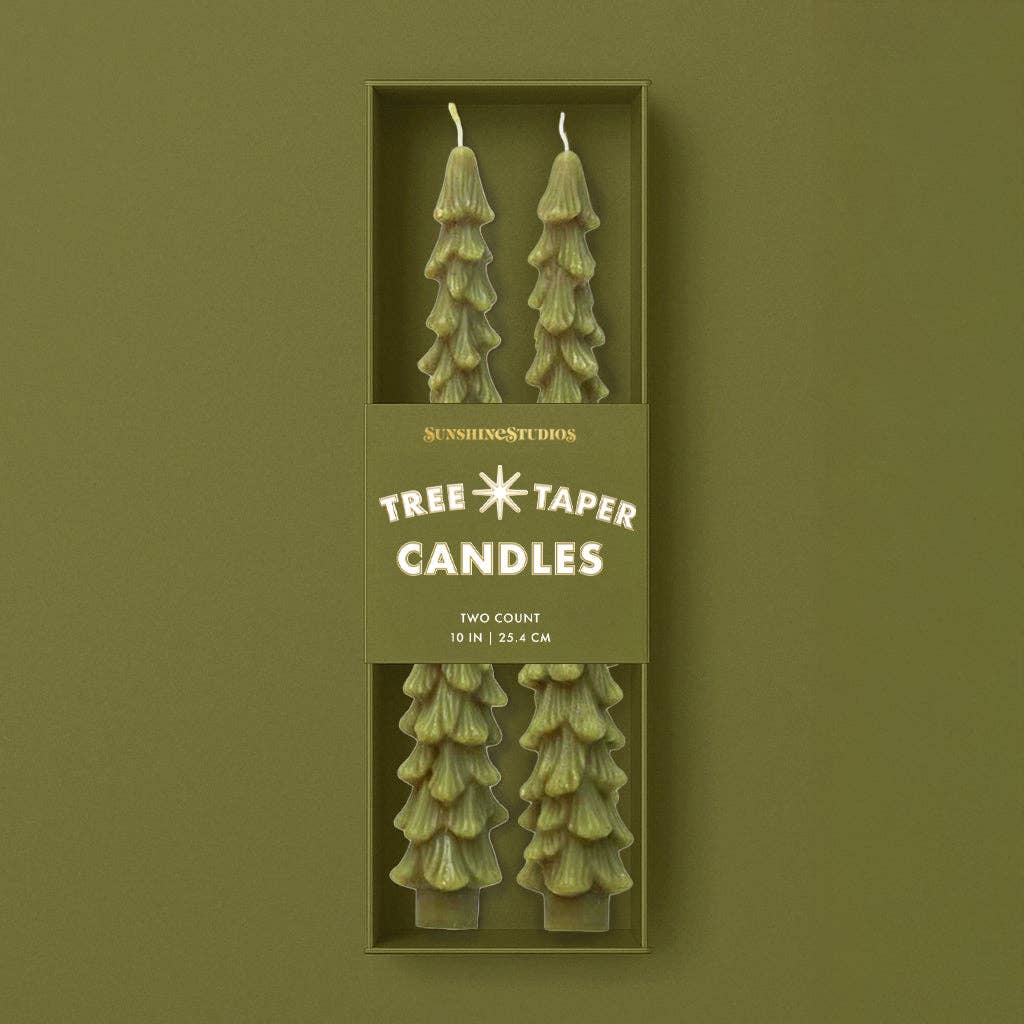 Tree Taper Candles | Green