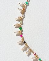 Lily of the Valley Collar Necklace - Genuine Multistone & Pe