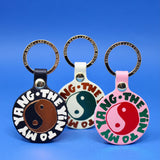 Leather Yin and Yang Key Fob