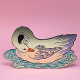 Leather Giant Swan Magnet