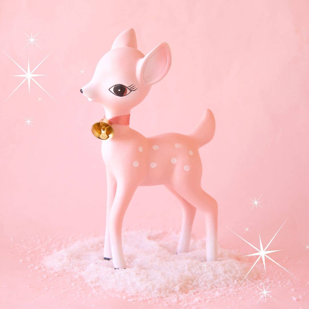 Holiday Retro Deer Figurine — Pink