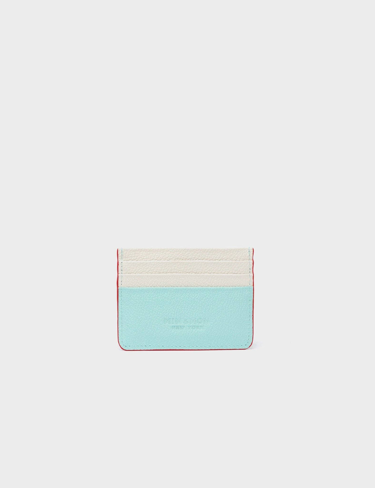 Filium Eggshell Blue Leather Cardholder - Eyes Engraved