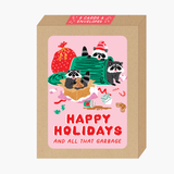 Pink Raccoons Holiday Card Boxed Set