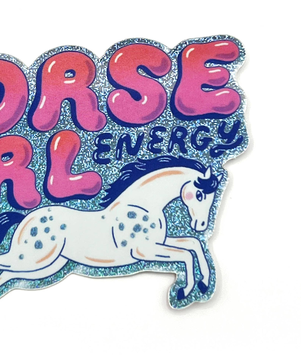 Horse Girl Energy Glitter Sticker
