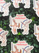 Huzzah! Violence! Medieval Rabbits Vinyl Sticker
