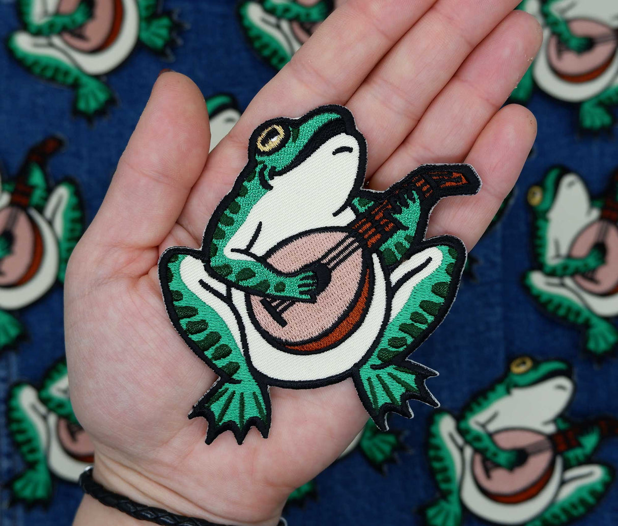 Frog Serenade Embroidered Patch