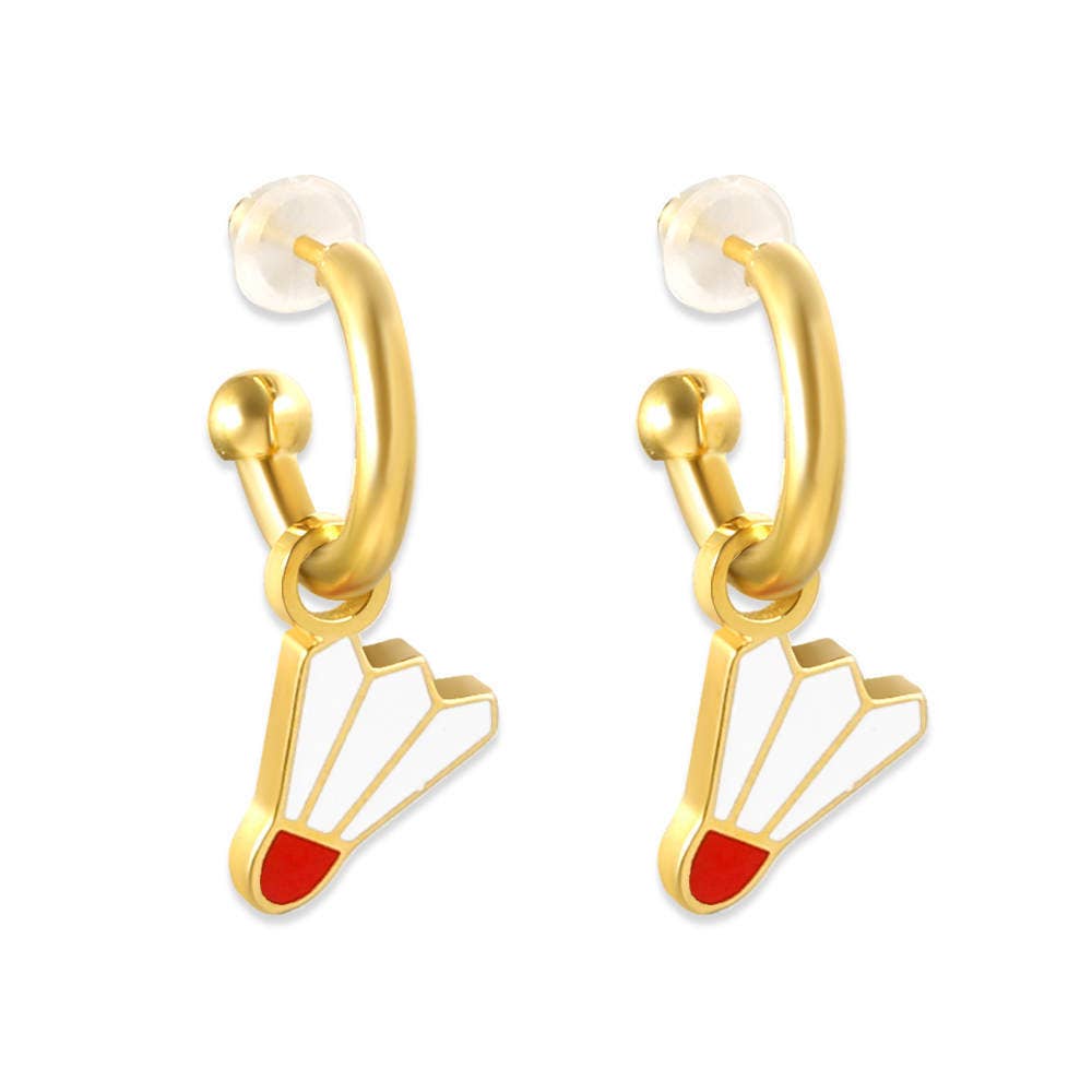 Kansas City Shuttlecock Charm Earrings KC