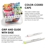 Dual-Tip Alcohol-Based Marker Set Of 48 With Coloring Book