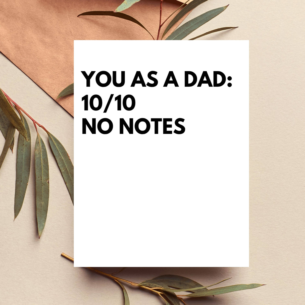 10/10 No Notes Funny Father's Day Card
