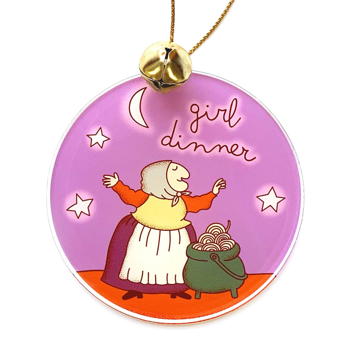 Girl Dinner Grandma Witch Acrylic Christmas Tree Ornament