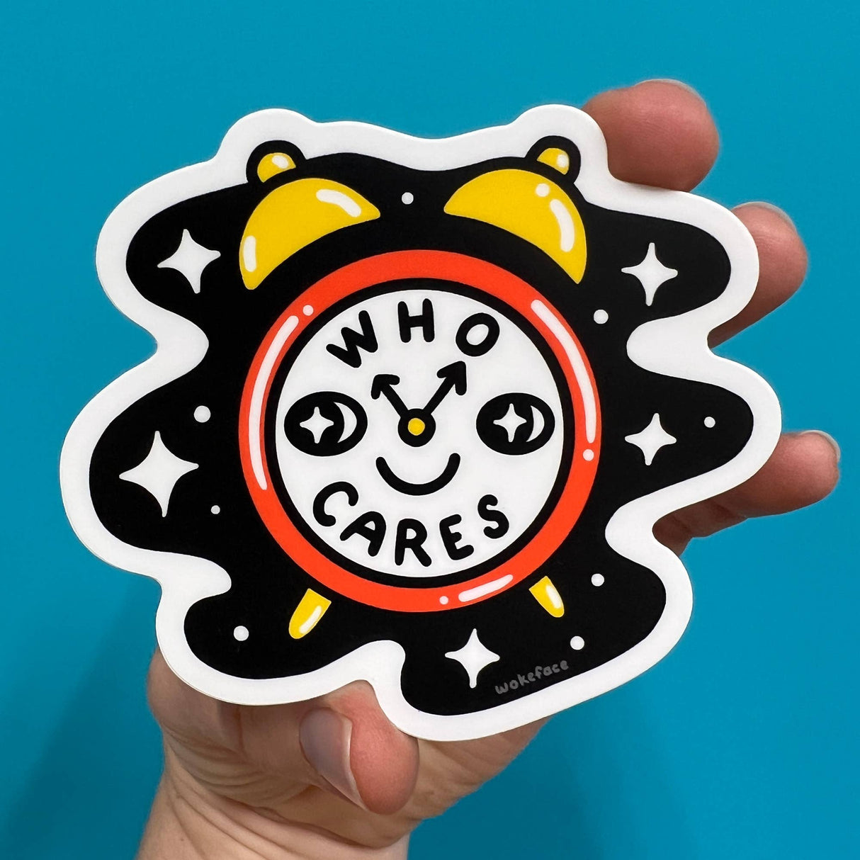 Who Cares Clock Vinyl Sticker