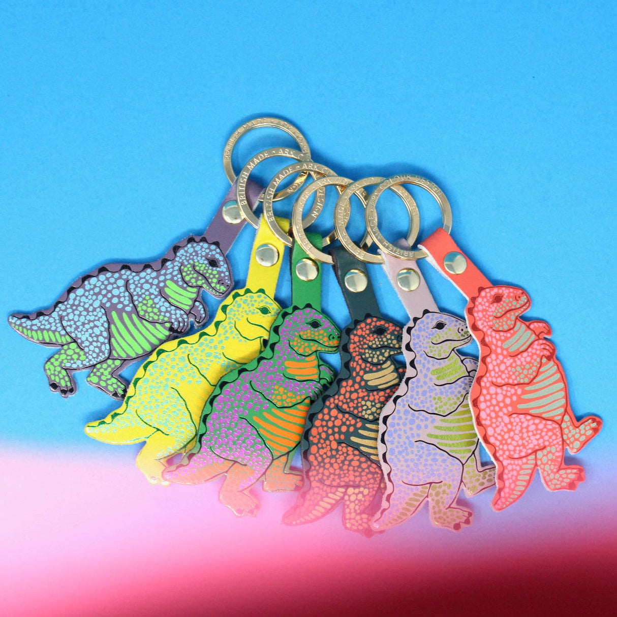 Leather Dinosaur Key Fob