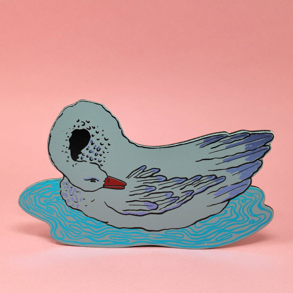 Leather Giant Swan Magnet