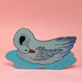 Leather Giant Swan Magnet