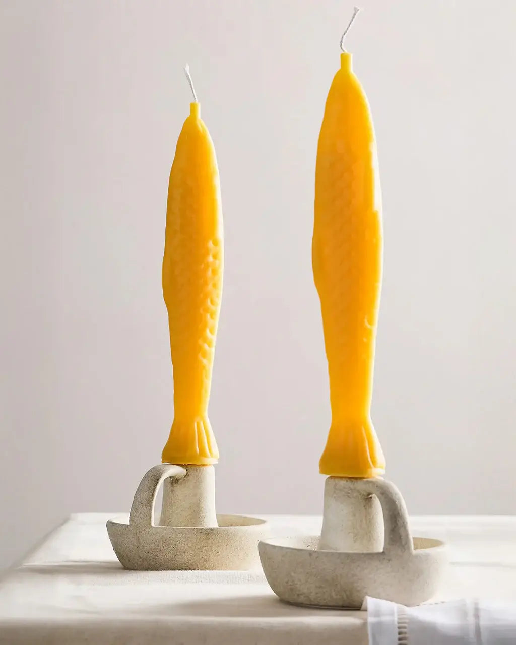 FISH STICKS - Fancy Beeswax Fish-Shaped Taper Candles