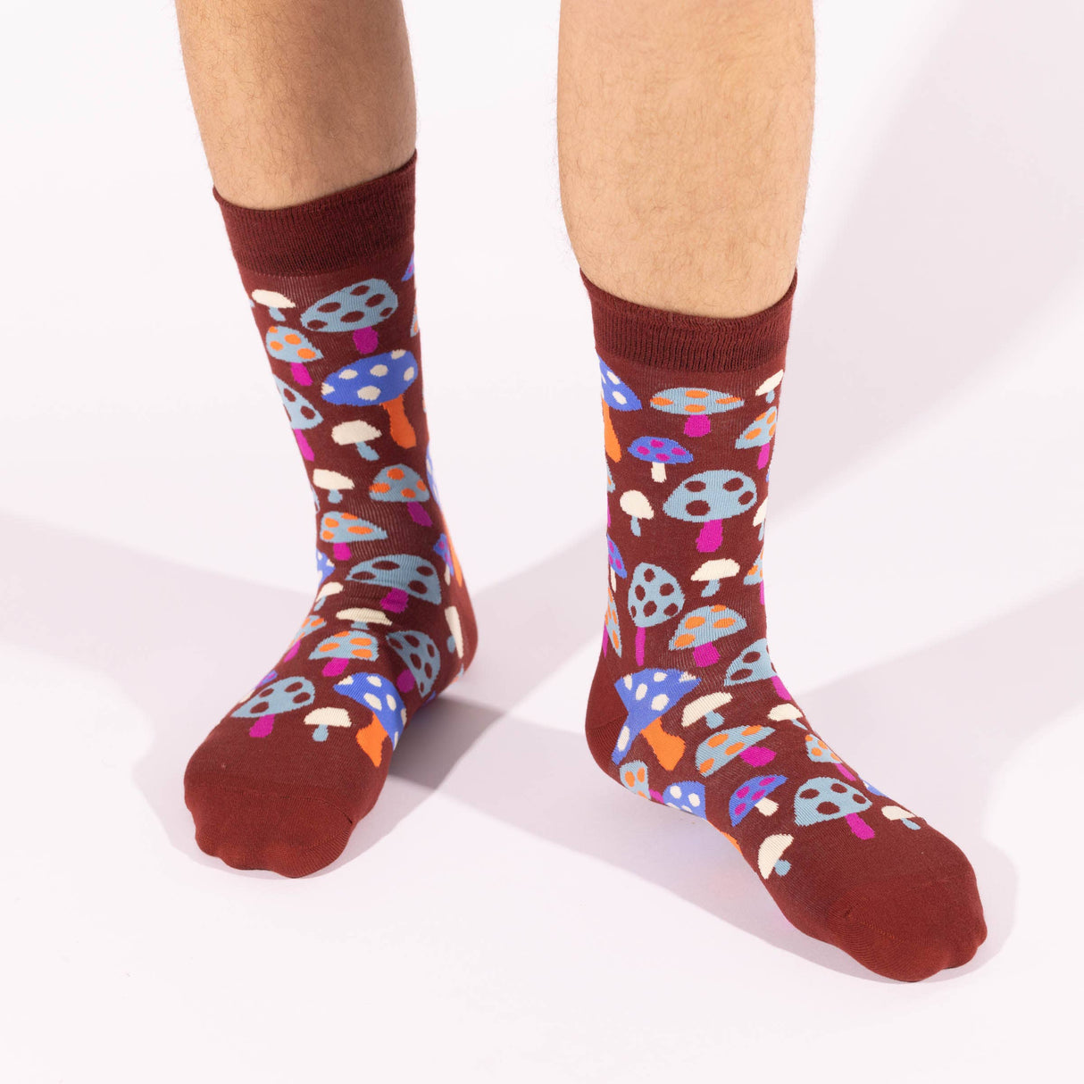 Mushroom Socks - Men's Vintage Retro Crew Socks
