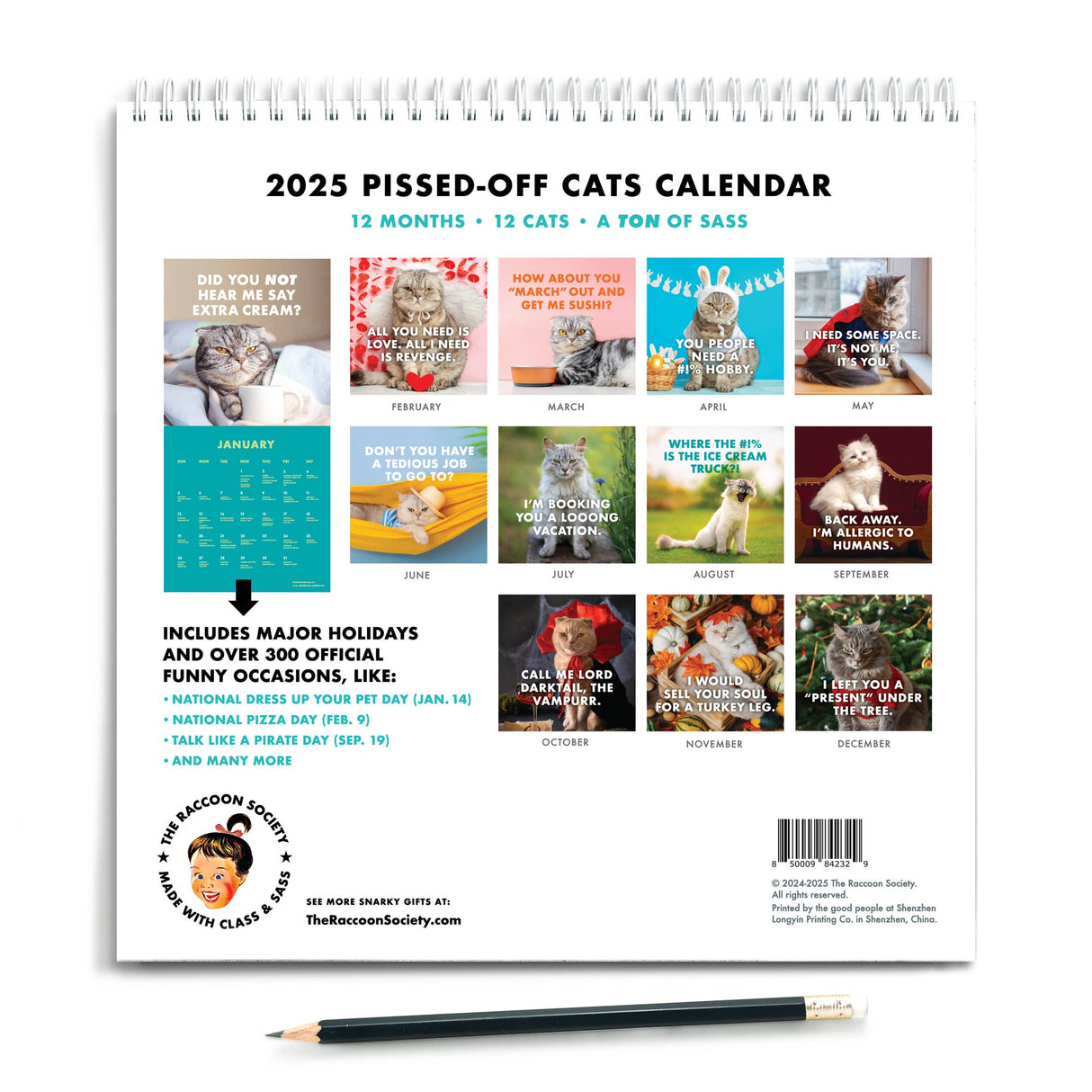 Pissed Off Cats 2025 Calendar