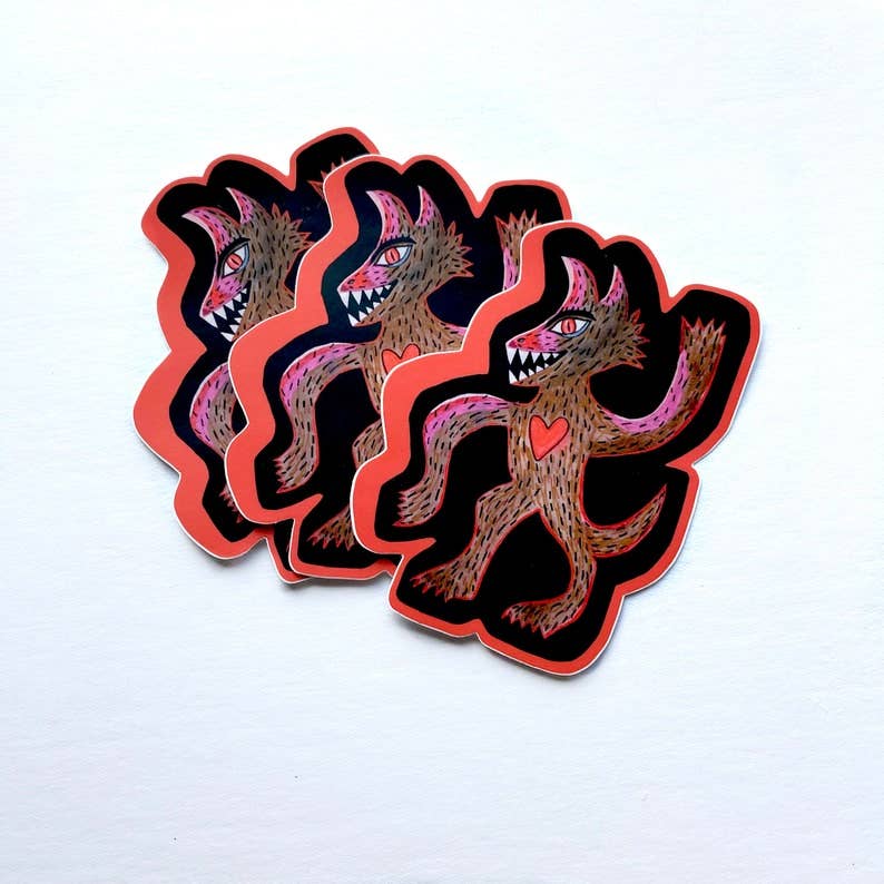Love Werewolf Vinyl Sticker