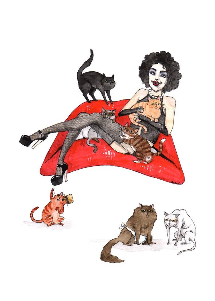 Rocky Hairball Picture Show - Rocky Horror with Cats Print