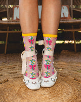 Bouquets All Day Shimmer Sheer Crew Sock