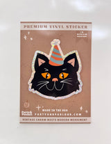 Bentley Black Cat Halloween Glossy Premium Vinyl Sticker 