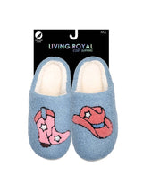 Blue & White Star Checked Indoor / Outdoor Slippers