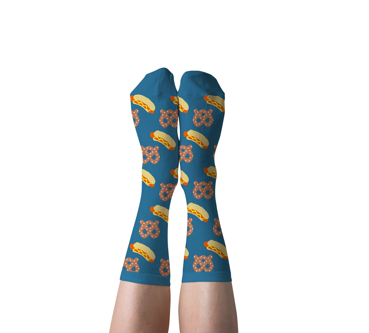 Large Hot Dog & Pretzel Crew Socks