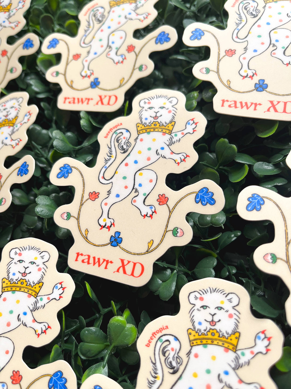 Rawr XD Medieval Lion Sticker