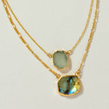 Power of Two Necklace Set - Druzy Quartz & Labradorite