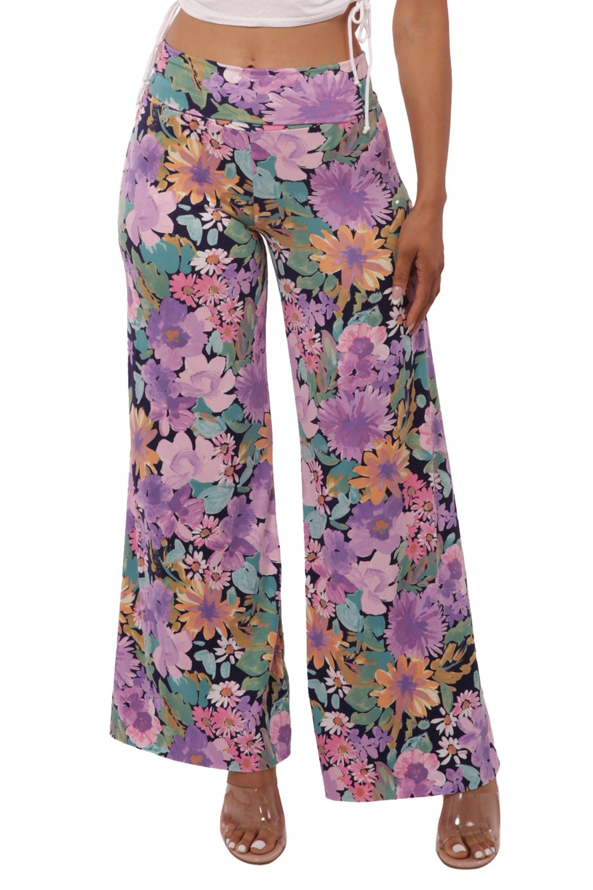 Womens High Waist Wide Leg Palazzo Pants